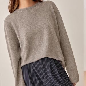 Reformation Cashmere Boyfriend Sweater in Dark Grey